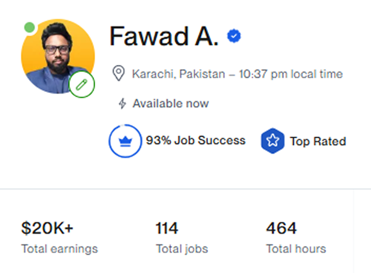 Fawad Ahmad Upwork profile