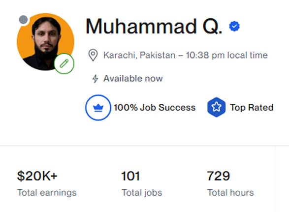 Muhammad Qasim Upwork profile